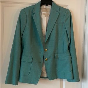 Teal Elbow Patch Blazer